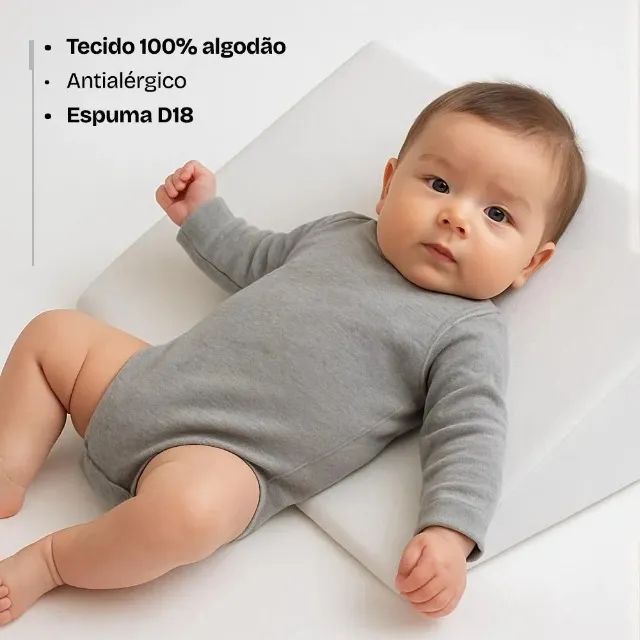 Kit Antirrefluxo para Bebê com Travesseiro e Rampa para Berço - Foto 2