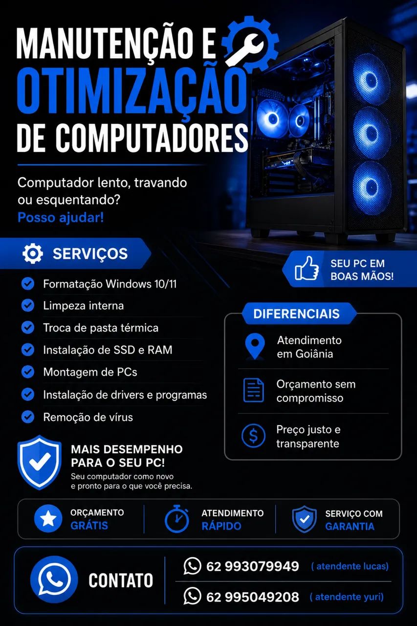 Manutenção e formatação de computadores