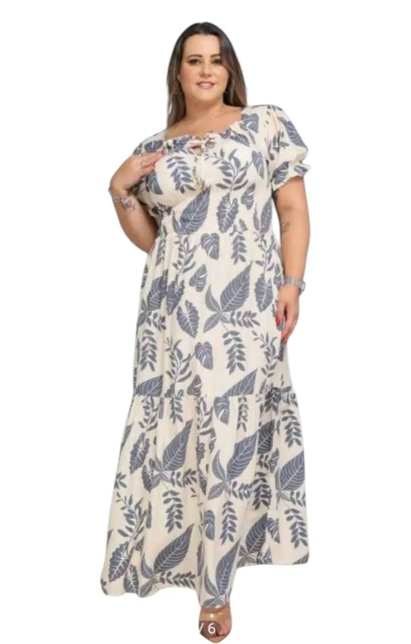 Vestido longo floral plus size. - Foto 4