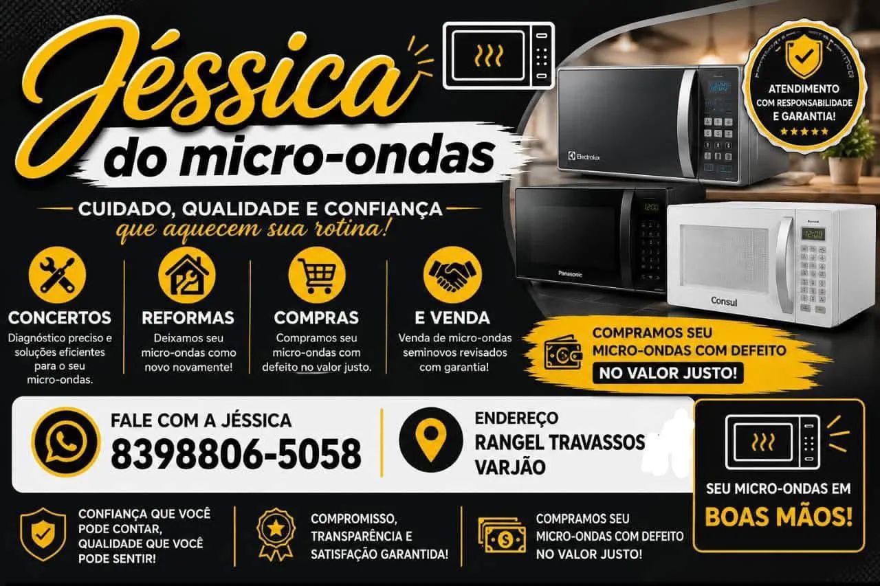 TRABALHO ,COM CONCERTOS ,REFORMAS,COMPRAS E REVENDA DE MICRO-ONDAS 