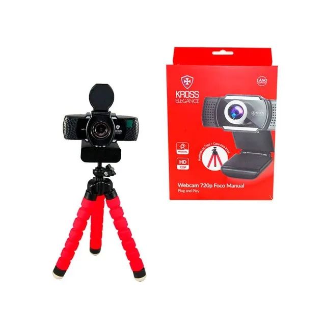 Webcam C/ Tripé Hd 720p Kross Elegance  - Ke-wbm720p *ENTREGA GRÁTIS*