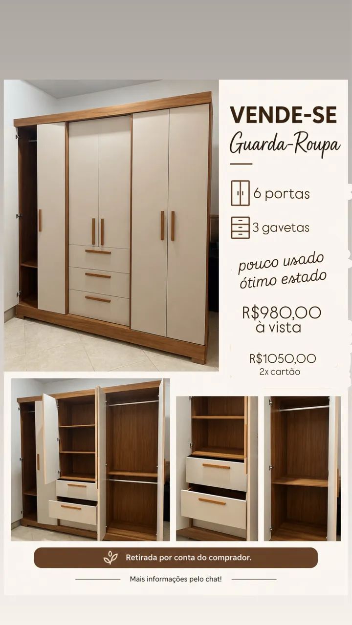 Guarda-roupa 6 portas  - Foto 3