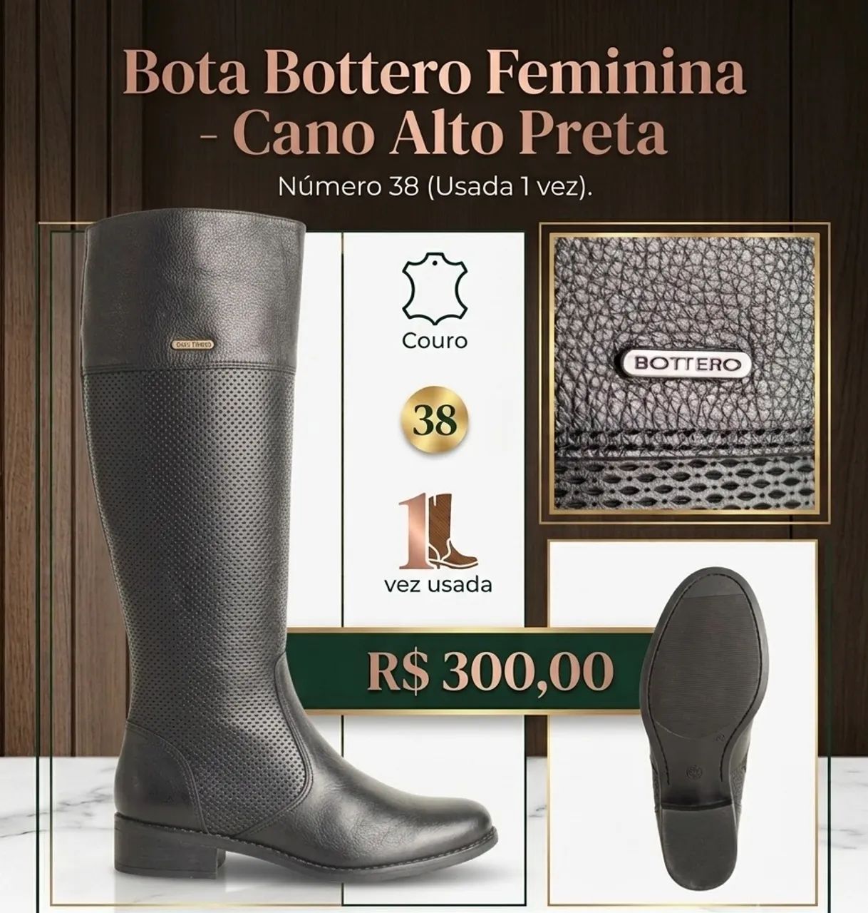 Bota em couro 