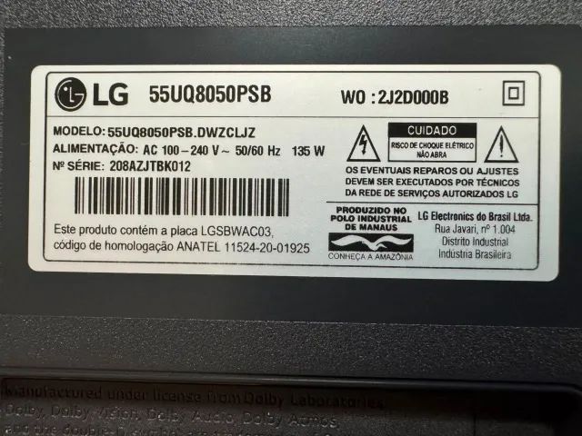 TV LG 55 polegadas - retirada de peças 
