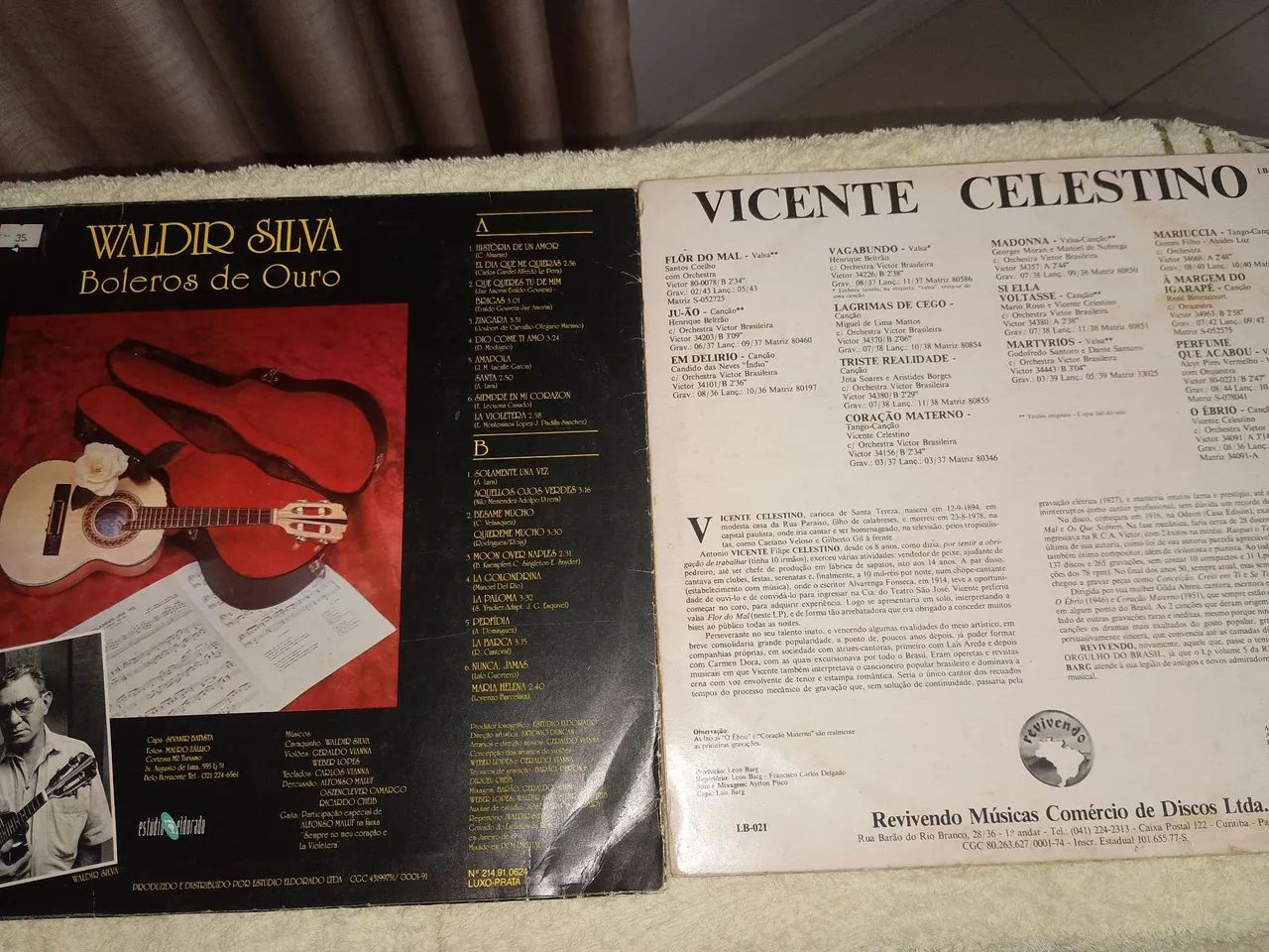 02 Discos vinil Vicente Celestino e Waldir Silva