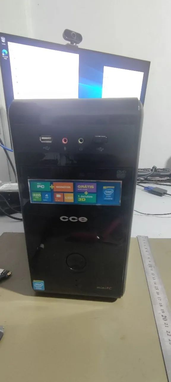 mini pc cpu cce  dimensão intel J1800 4gb 320gb hd