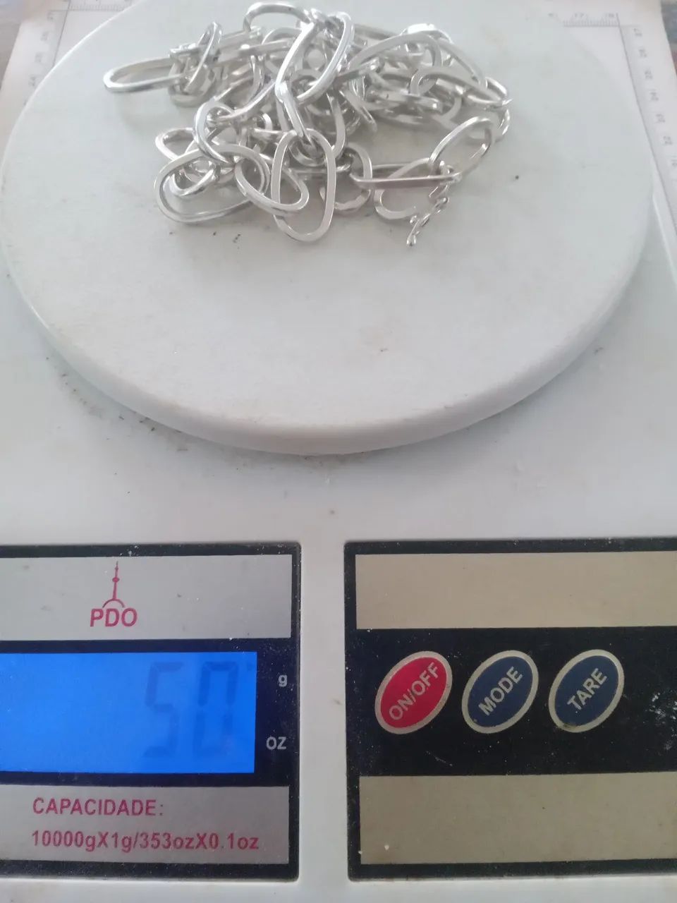 Corrente de prata 925, elos ovais com 79cm de comprimento - Foto 4