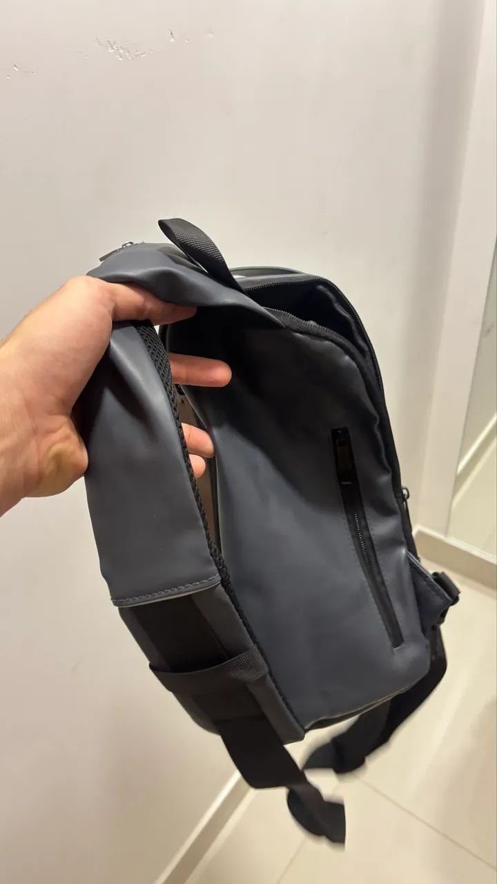 Shoulder Bag Masculina Cinza - Bolsa Transversal - Foto 4