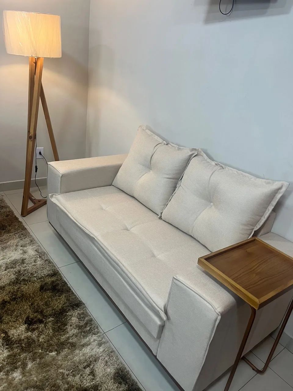 Sofá Living Caparão 1,60m de Largura Linho Entrega Rápida