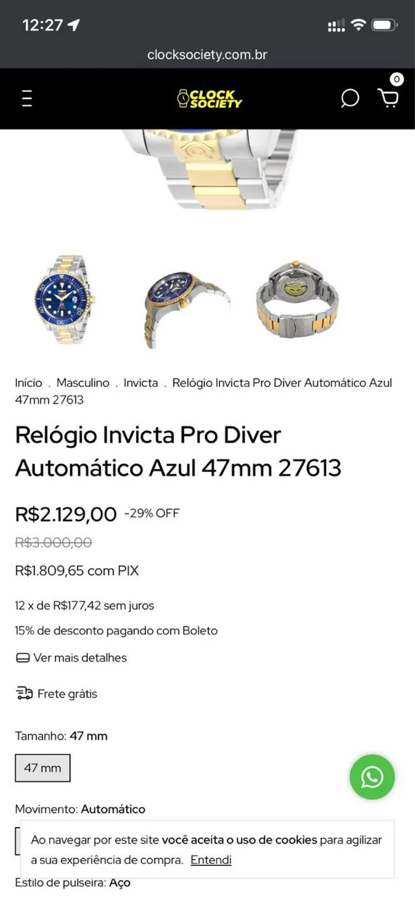 relógio invicta dourado novo - Foto 4
