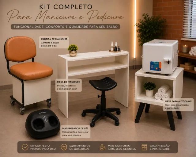 KIT COMPLETO PARA SALÃO DE BELEZA + MANICURE E PEDICURE - Foto 2