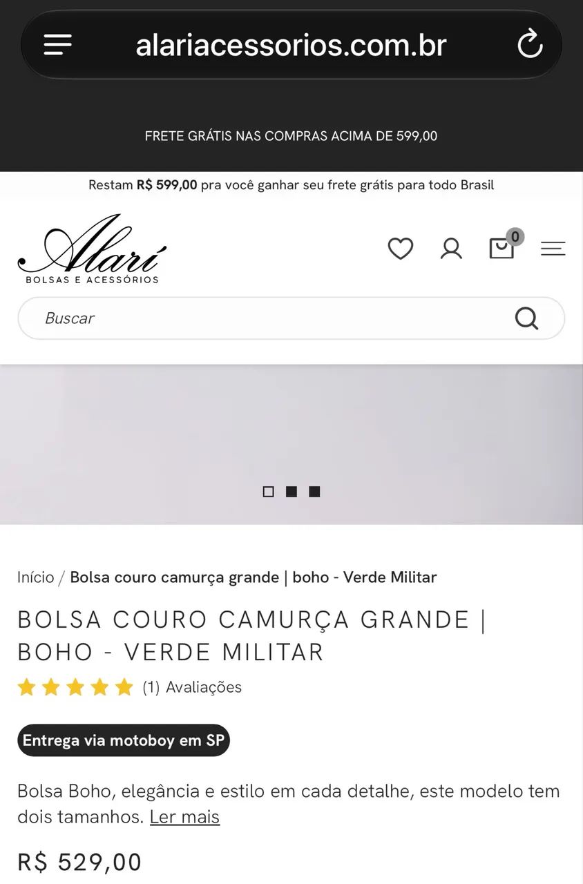 Bolsa couro camurça  - Foto 5