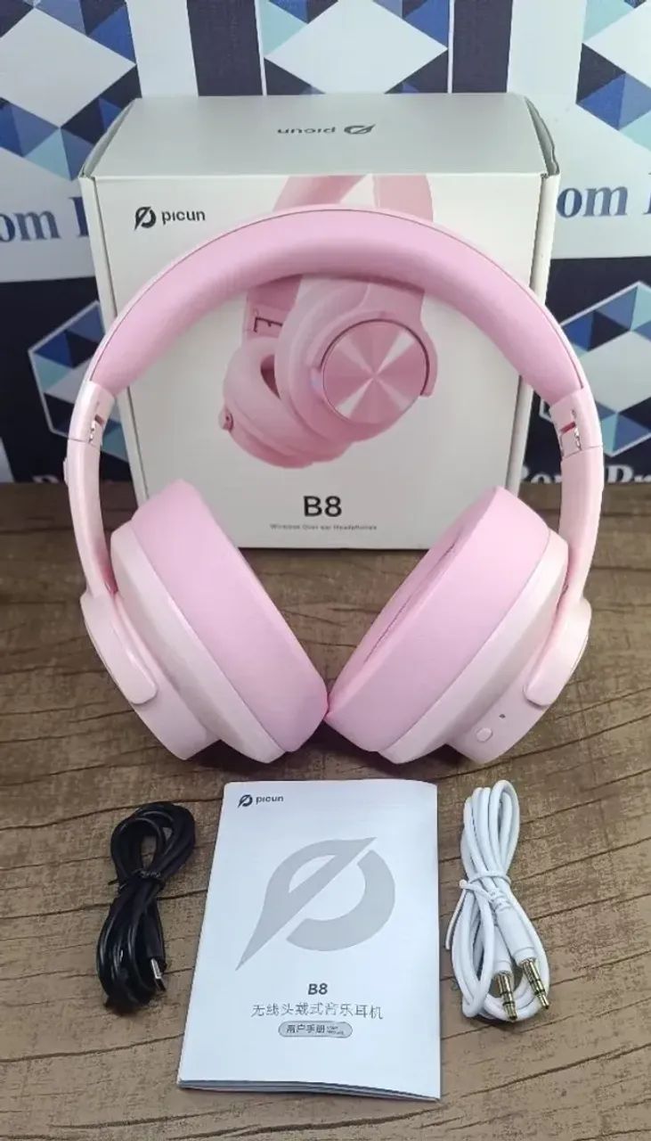 Headphone Picun B8 rosa - novo