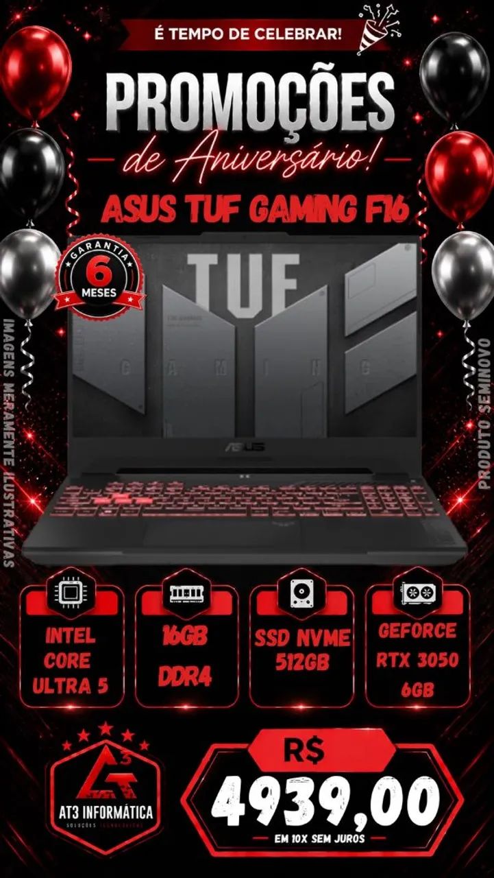 Notebook Gamer Asus Tuf Gaming F16