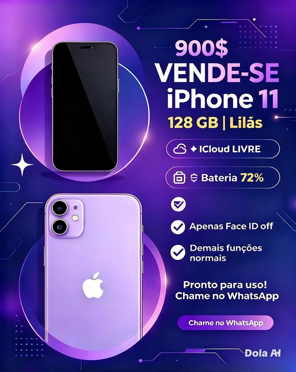 iPhone 11 lilás 128gb - Celulares e Smartphones - Sítio Cercado