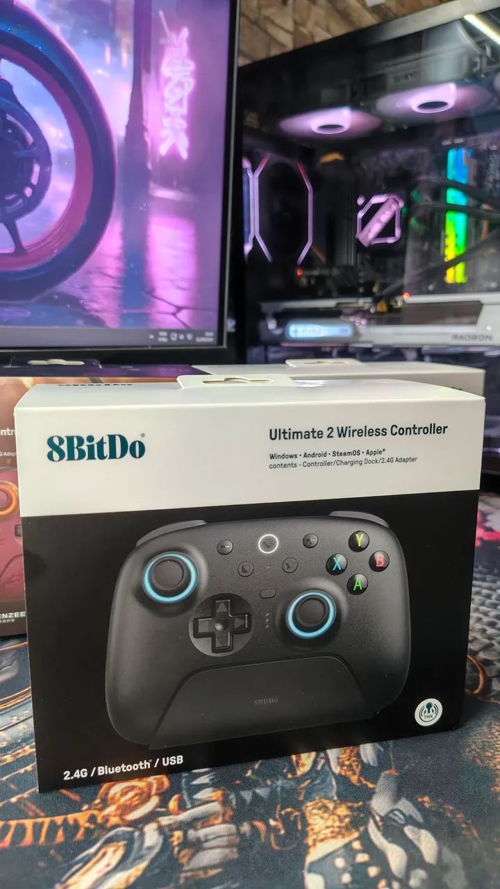 Controle 8 Bitdo Ultimate 2 Wireless completo com base e conector  - Foto 2