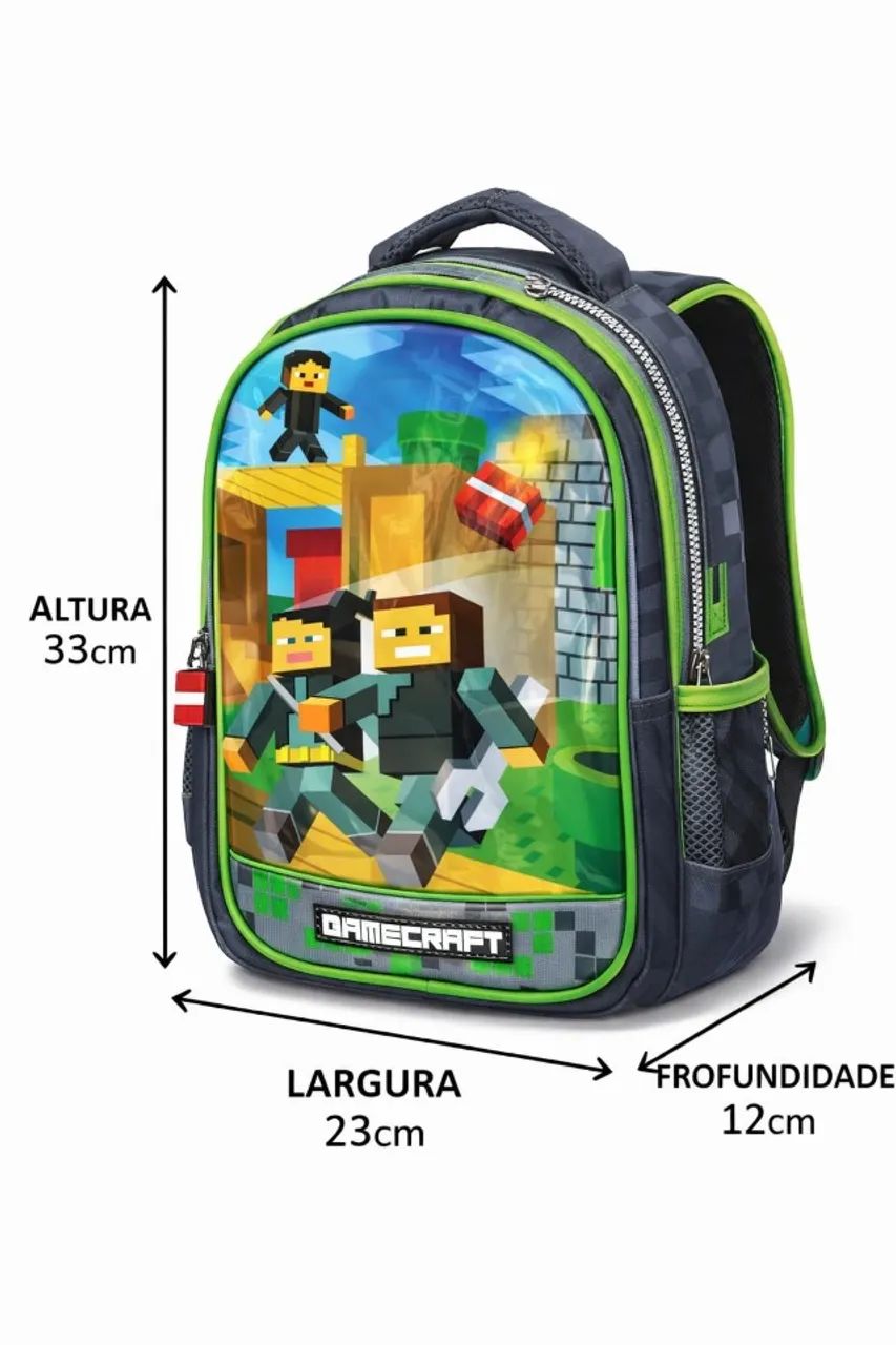 Mochila infantil de costas pequena creche Gamecraft - Foto 2