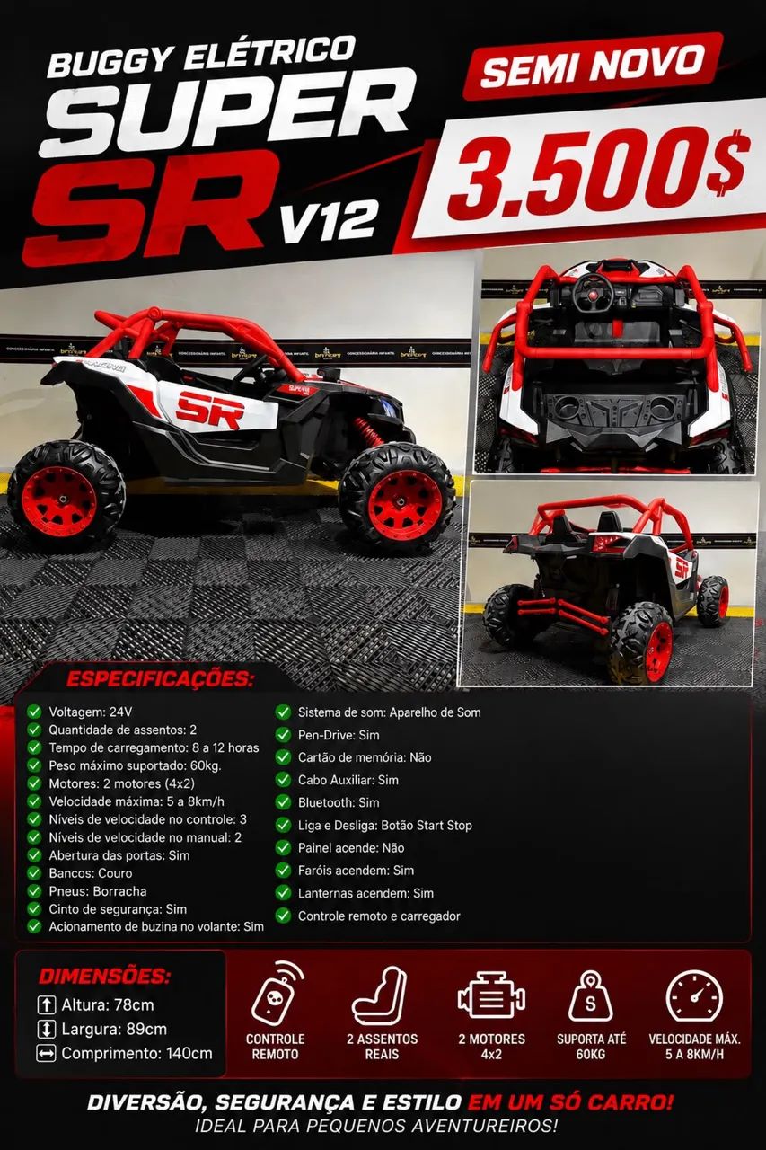 Carrinho elétrico infantil 