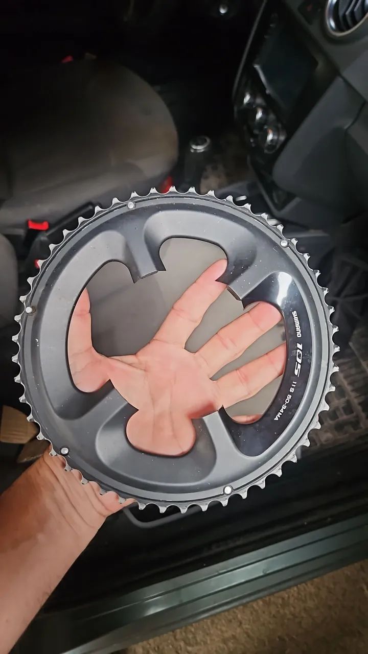 Coroa Shimano 105 50/34 seminova 