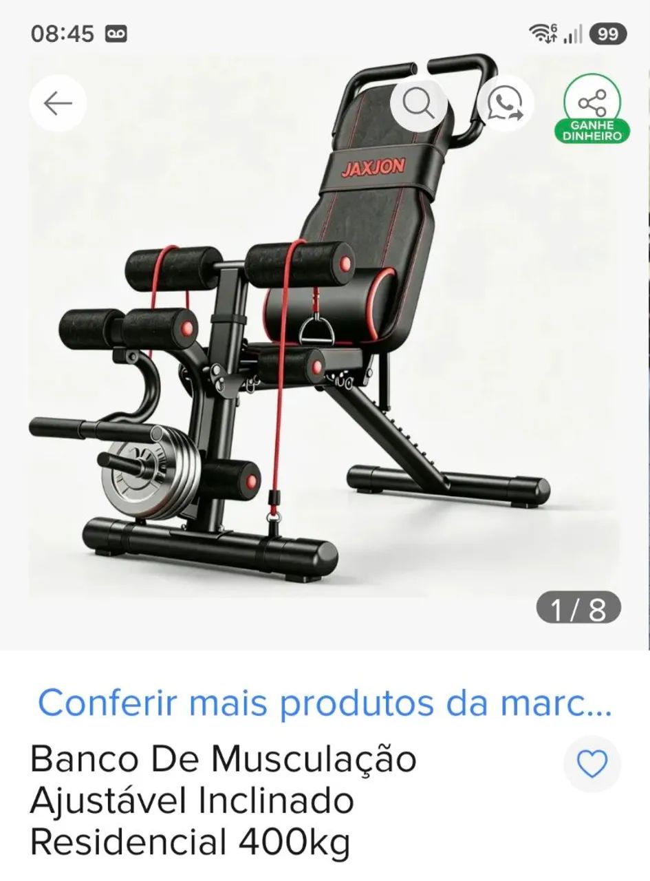 Banco de musculação ajustável 