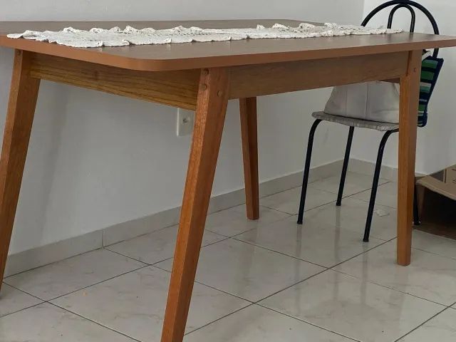 Mesa De Jantar Madeira Maciça Retangular 6 Lugares  - Foto 2