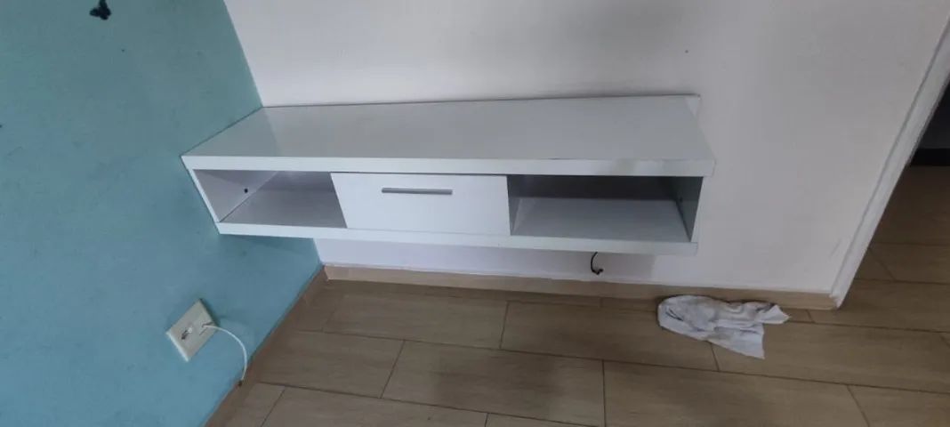 RACK SUSPENSO BRANCO COM GAVETA