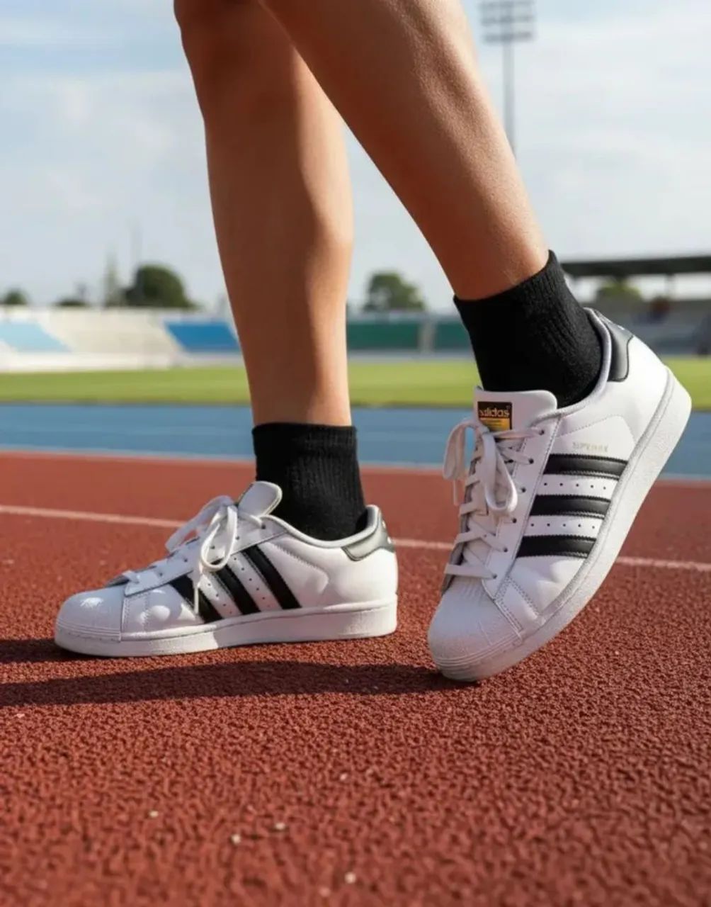 Tênis Adidas Super Star Branco e preto original 34 - Calçados