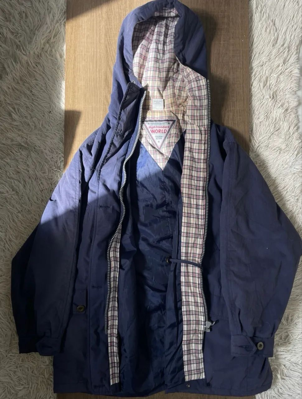 Parka azul com capuz  - Foto 4