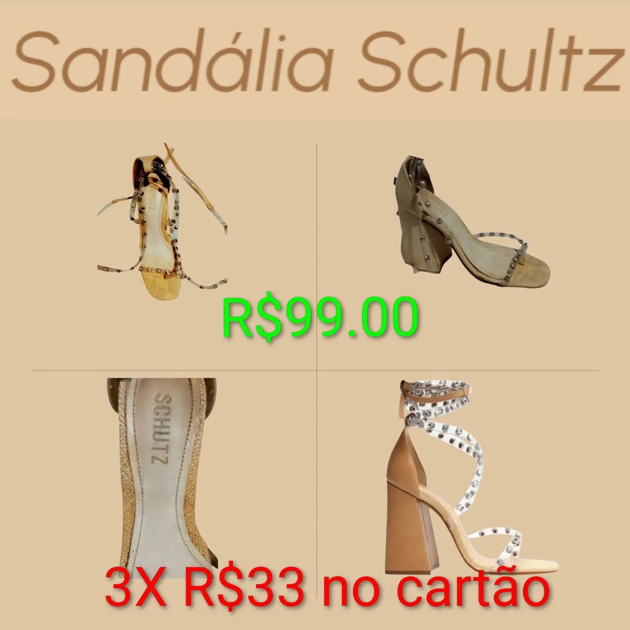 Sandália Schutz semi nova 