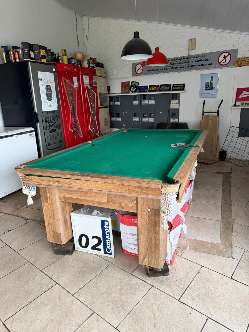 Mesa de sinuca grande de pedra e feutro - Foto 4