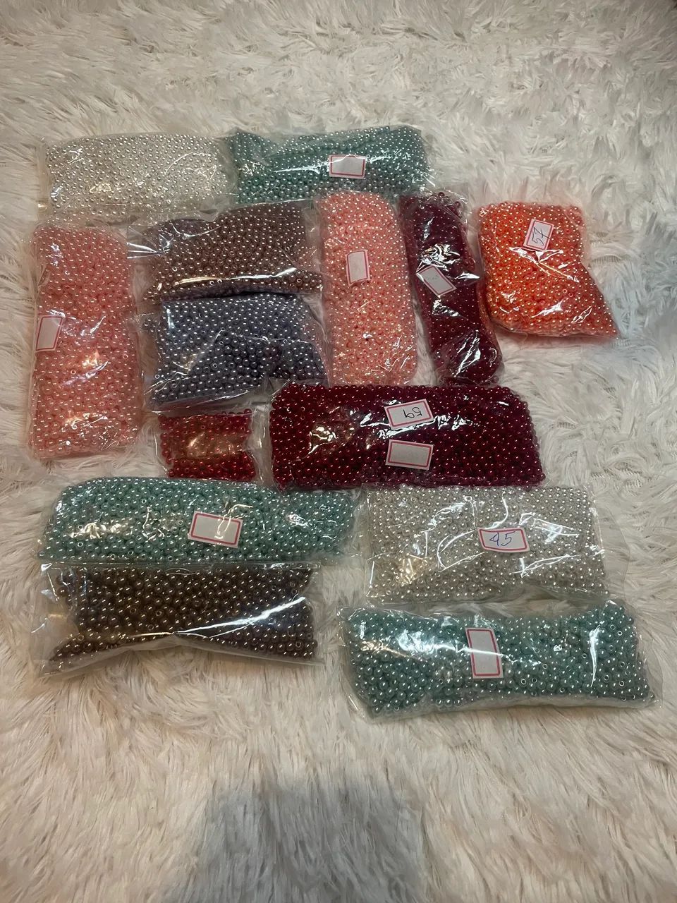 Lote de pérolas artesanato + mais manta strass - Foto 3
