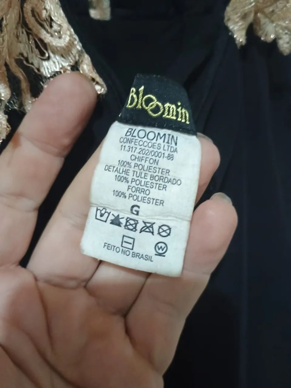 Vestido Longo de Festa Preto e Dourado Bloomin - Tamanho G (Ideal Formatura / Casamento) - Foto 4