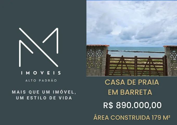 CASA DE PRAIA BEIRA MAR EM BARRETA
