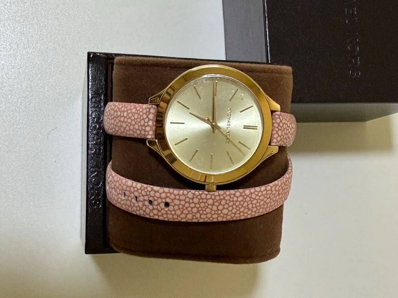 relógio Michael Kors Couro Rosa  - Foto 3