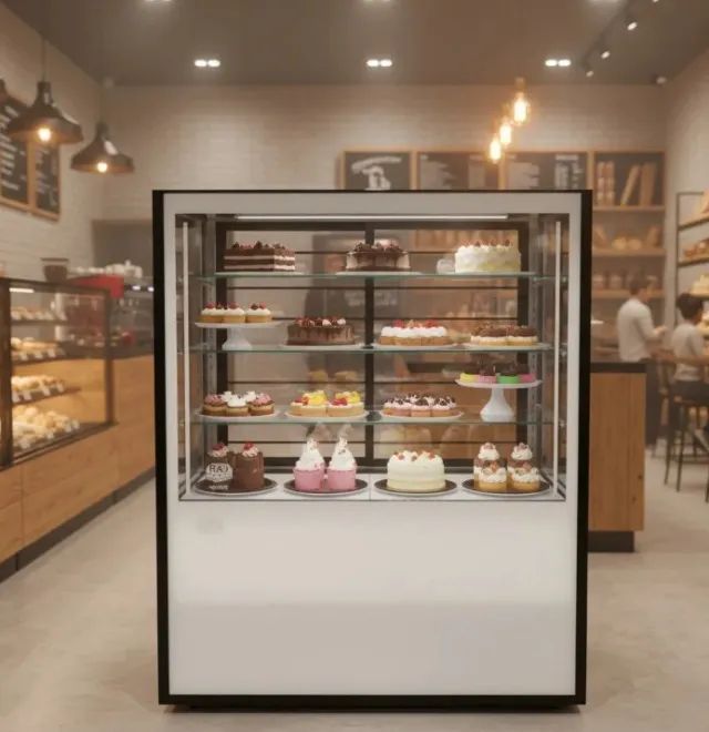 Vitrine Refrigerada Confeitaria Bolo Refrigeração Ar Forçado 220v Reto
