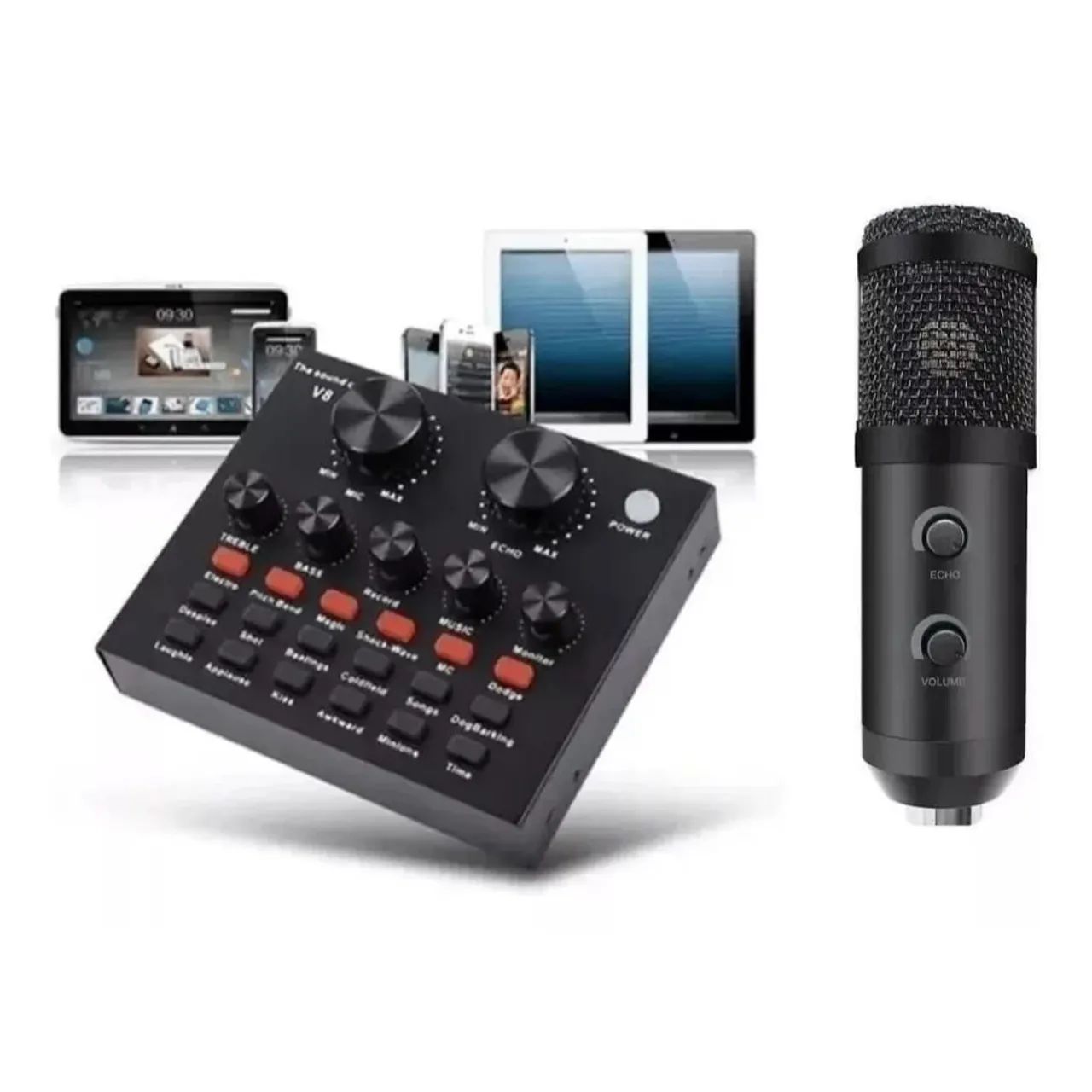 Kit Podcast com Microfone e Placa 431117195805337602