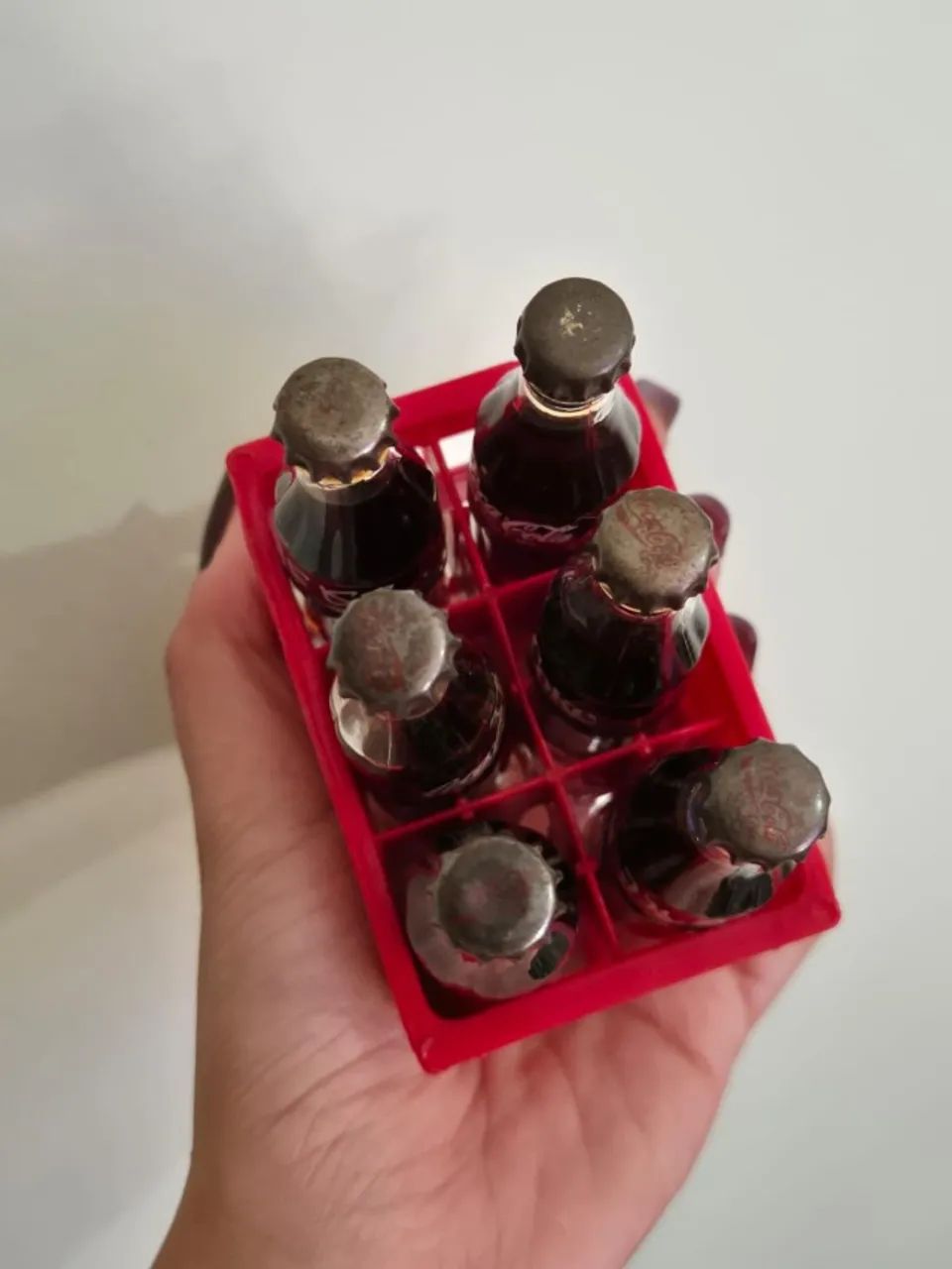 Kit com 6 Mini Garrafas de Coca-Cola Japonesas, Anos 80/90