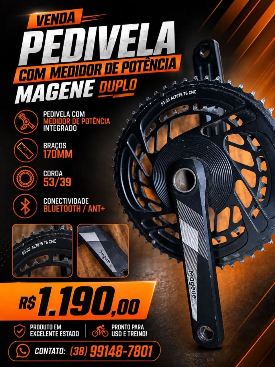 Pedivela com potência magene