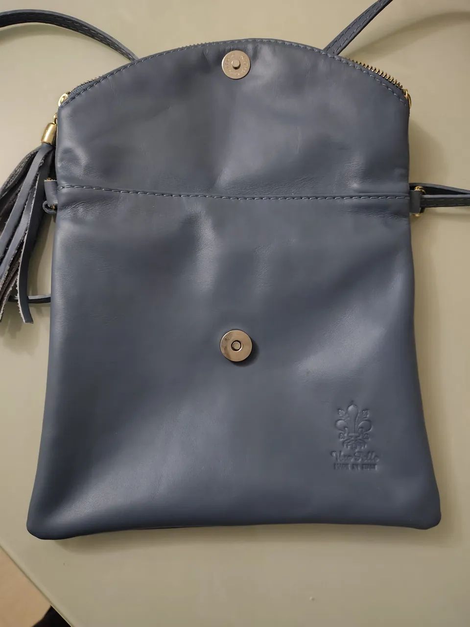 Bolsa nova, em couro, azul claro - Foto 2