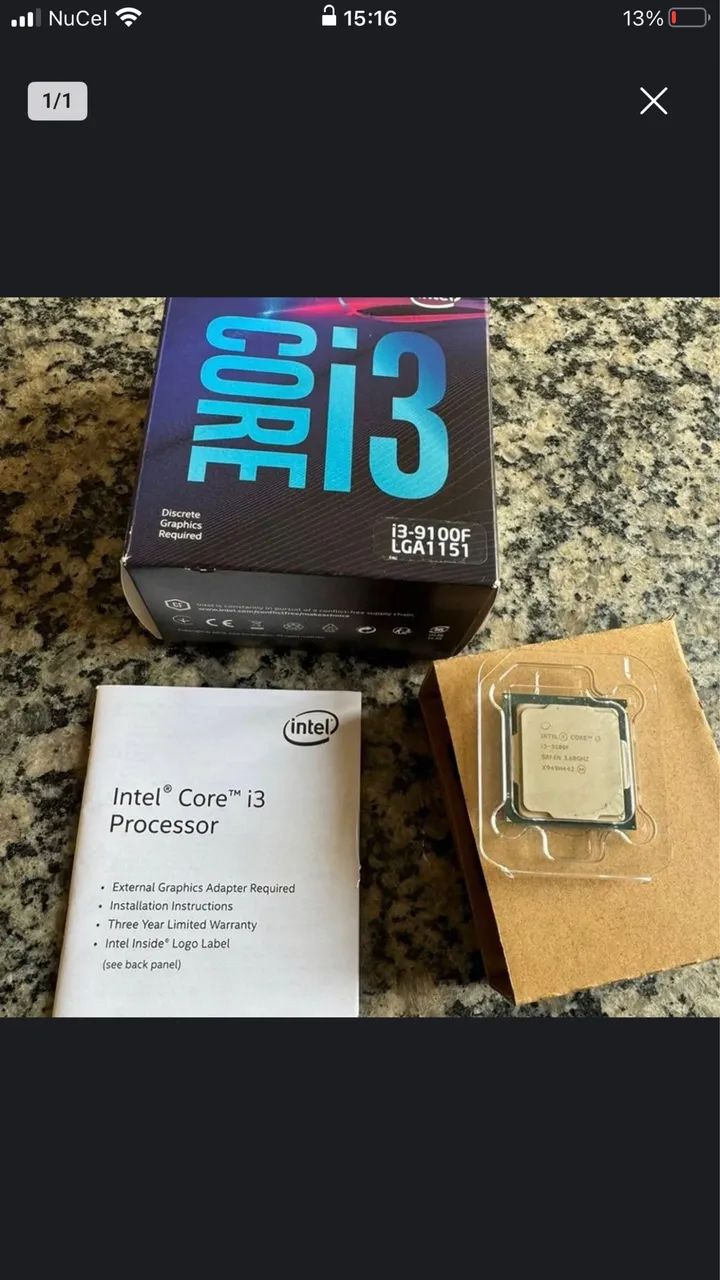 Processador icore i3 9100F