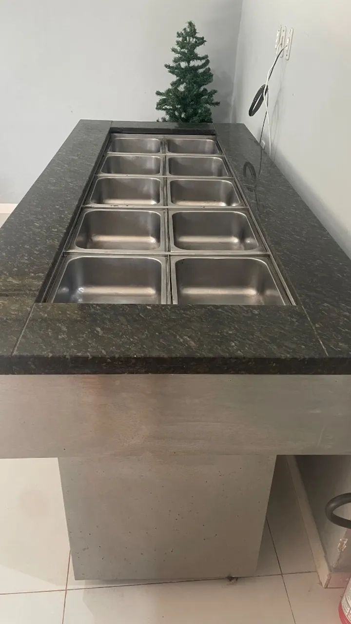 Self service de inox com mármore 10 Cubas - Foto 3