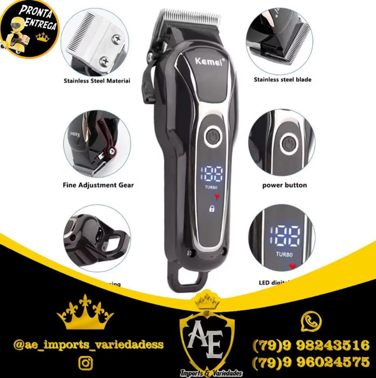 Máquina de corta cabelo Kemei