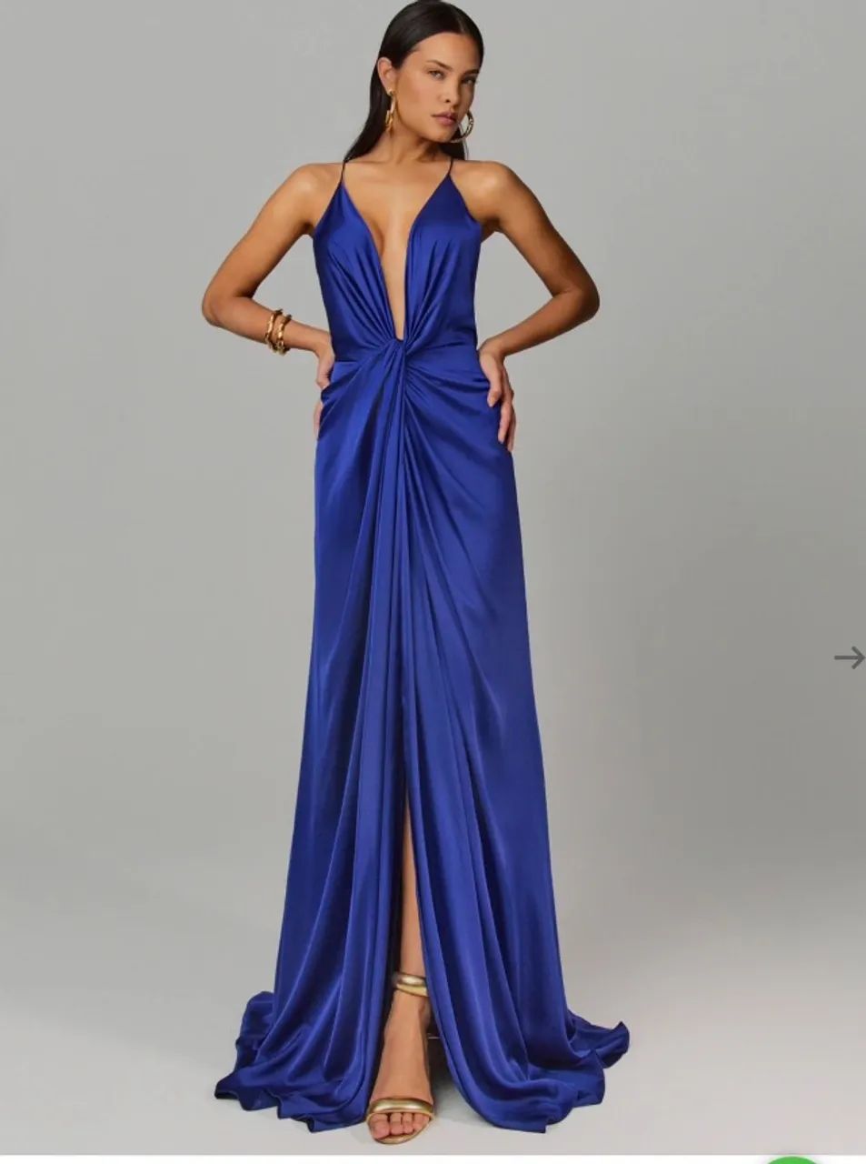Vestido longo cetim 