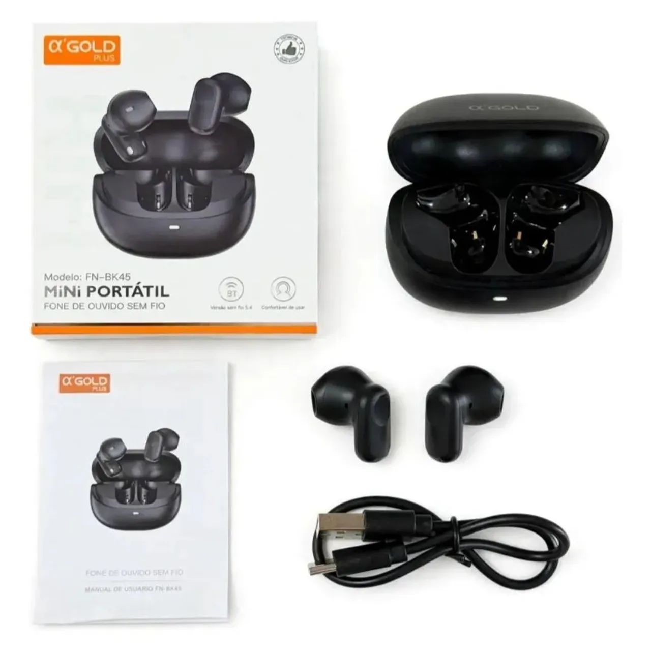 Fone de Ouvido Bluetooth A'gold Mini Preto Compacto  - Foto 3