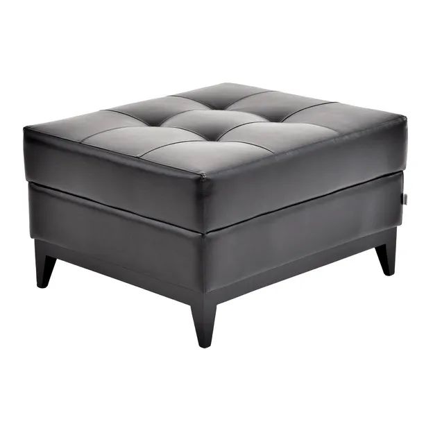 Puff grande tok&stok preto courino 