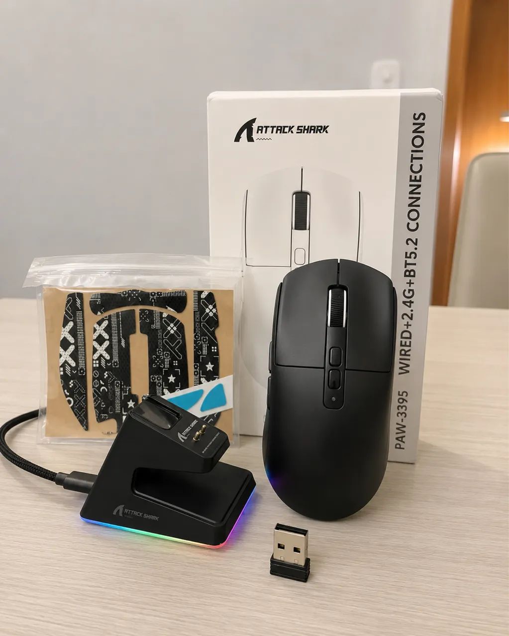 Mouse Gamer Attack shark X6 Tri-Mode Sensor PAW3395 Lacrado - Foto 2