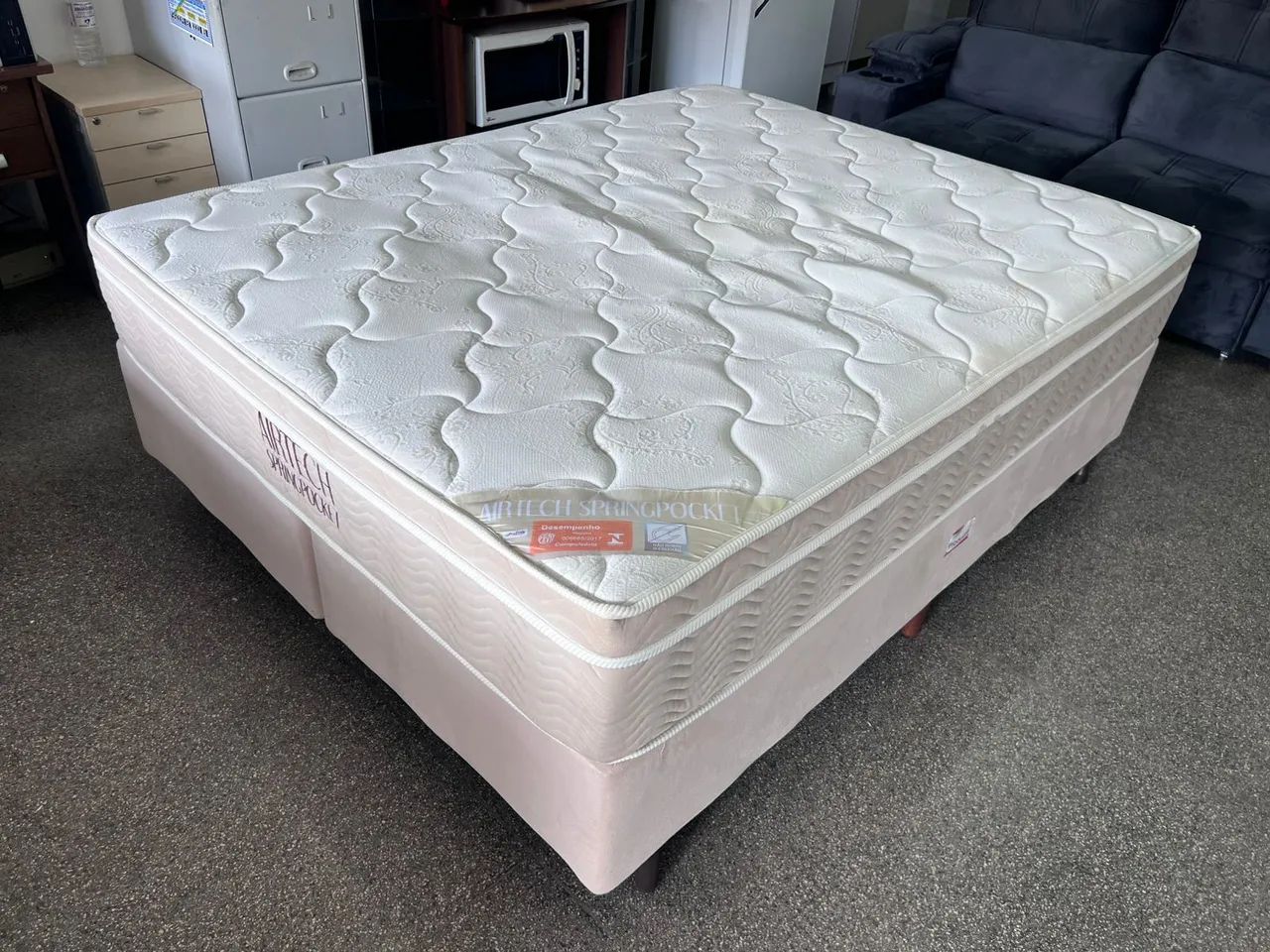 Cama box Queen size Colchão Ortobom molas ensacandas  - Foto 5