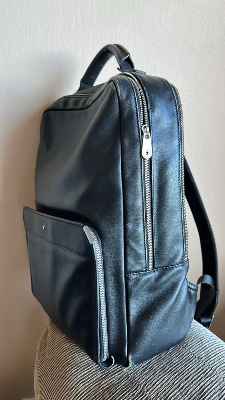 Mochila Montblanc couro - Foto 4