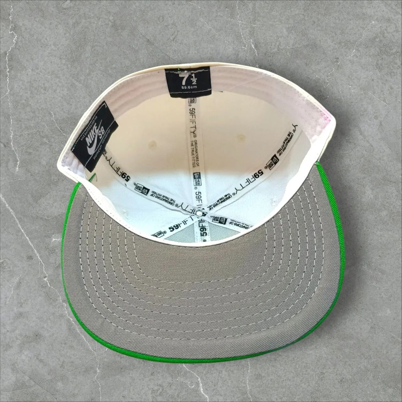 boné nike sb 59fifty aba reta branco e verde - Foto 4