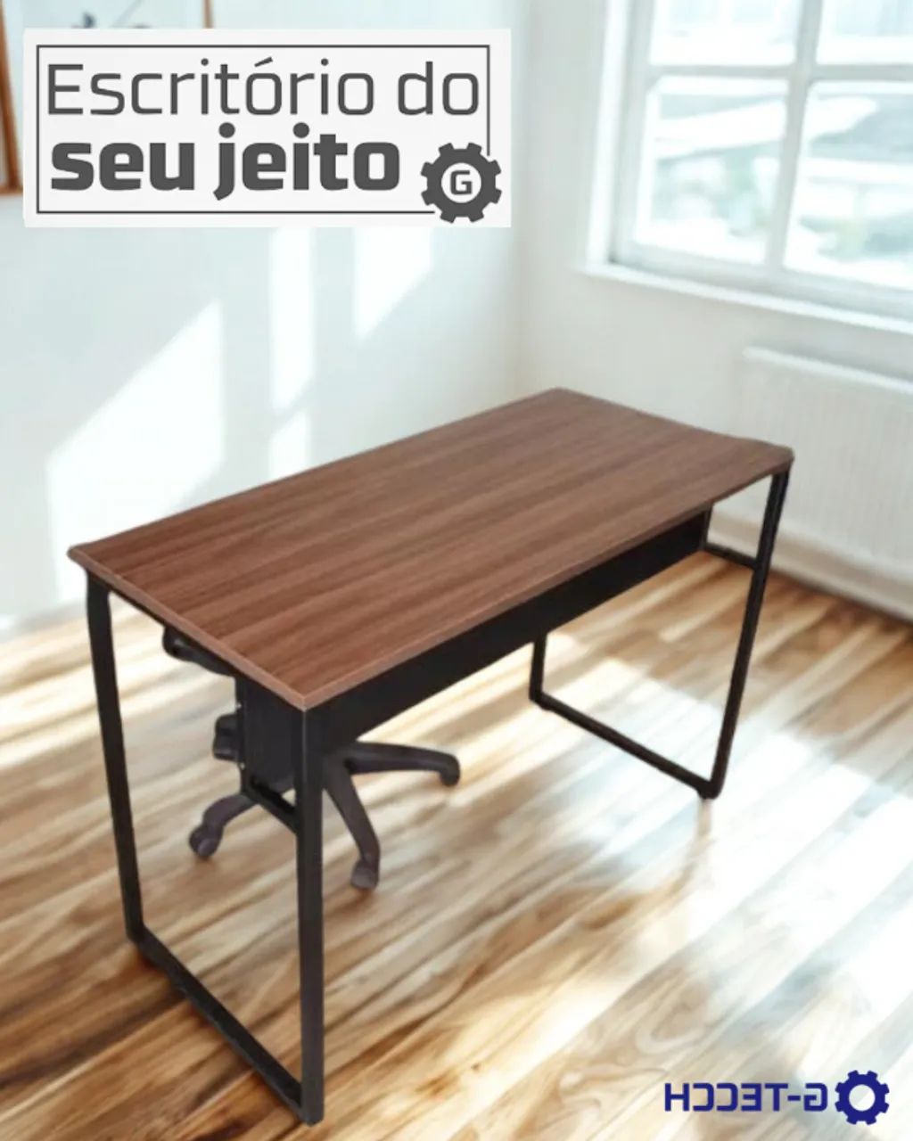 Escrivaninha Industrial 1,1m REFORÇADA NOVA Mesa Multiuso Computador Notebook de Escritóro - Foto 4
